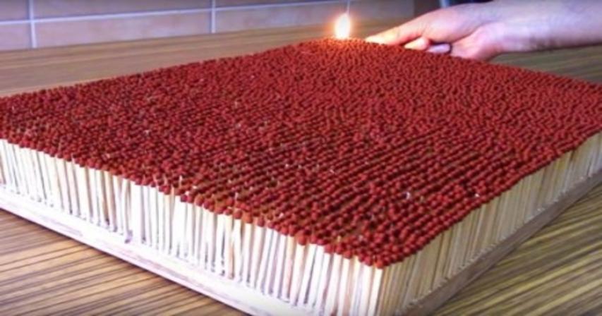 Watch 6000 Matches Piled and Lit at Once