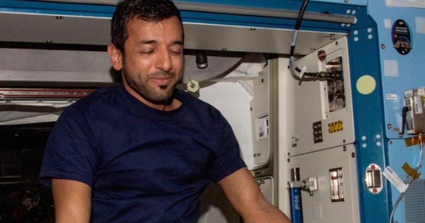 UAE astronaut Sultan AlNeyadi strikes a Yoga Pose in Space