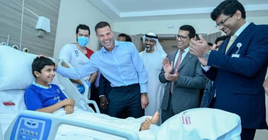 Chelsea Captain Azpilicueta surprises young fan, 11, with Abu Dhabi hospital visit