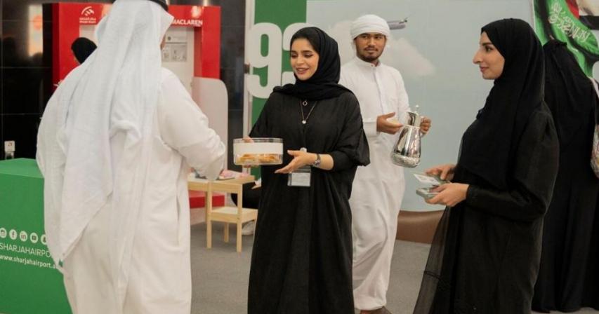 Dubai, Sharjah Airports Welcome Saudi Guests with Sweets and Roses on National Day
