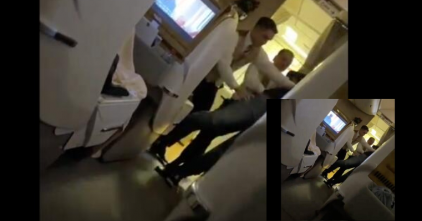Emirates Airlines Crew Subdues Unruly Passenger