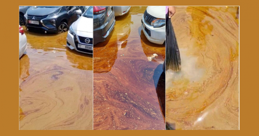 Oil slick near cars in flooded areas add to residents' worry
