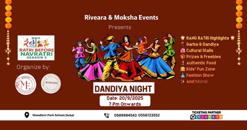 Dubai Dandiya Night 2025 – Rang Ratri Before Navratri Season 3