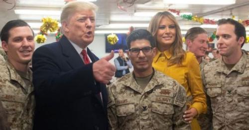 Donald Trump visits US forces in Iraq, defends the decision to withdraw from Syria
