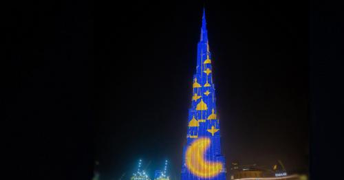 Special Ramadan LED light show In Burj Khalifa