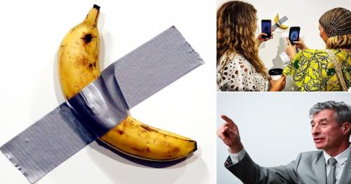 He paid $150,000 for what? Art slips on a banana peel